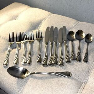 Lot Mixed Pfaltzgraff GLENNBROOK Stainless Steel Swirl Flatware. Discontinued